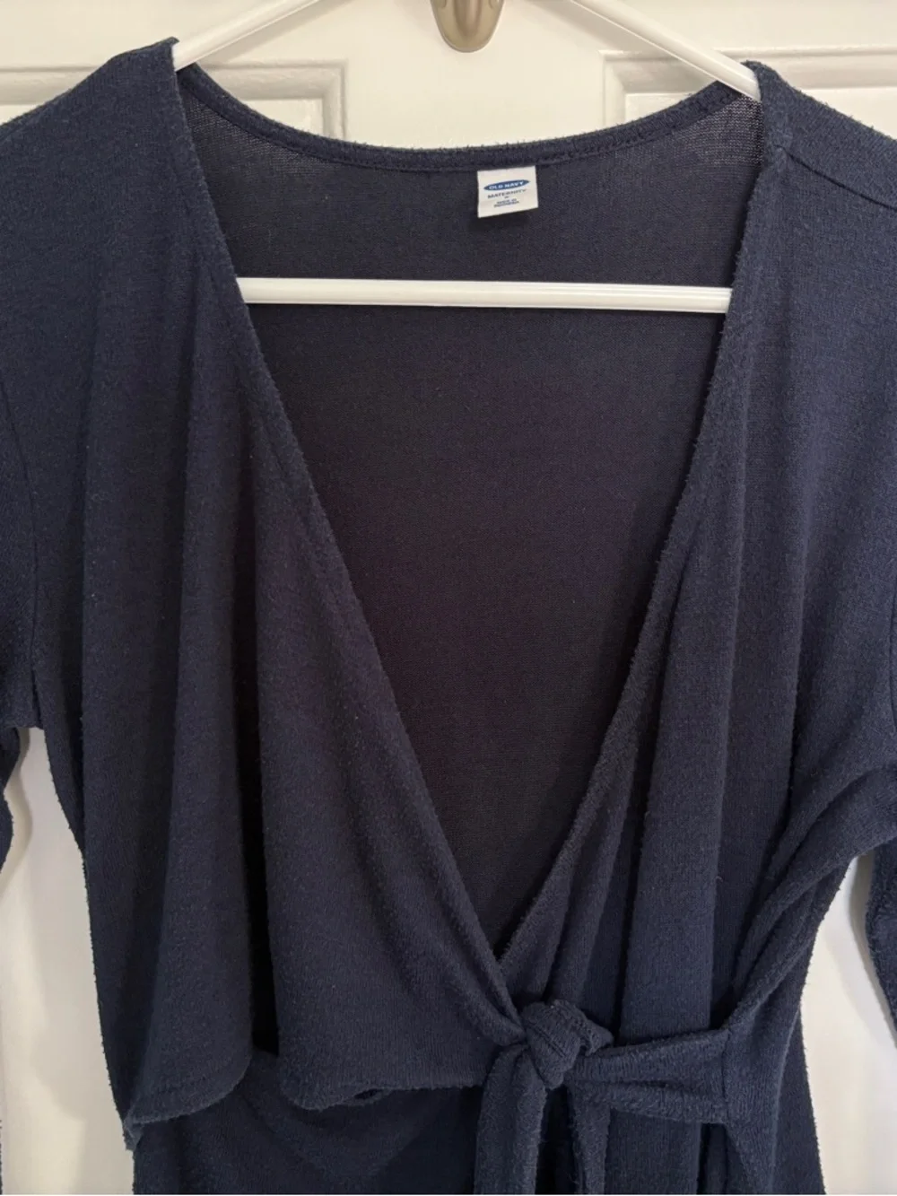 Old Navy Small Maternity Navy Wrap Long Sleeve Shirt - Picture 4 of 9